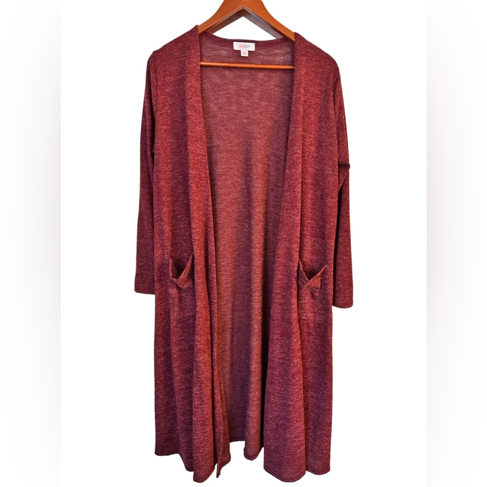 LulaRoe Sarah long cardigan- Burgandy